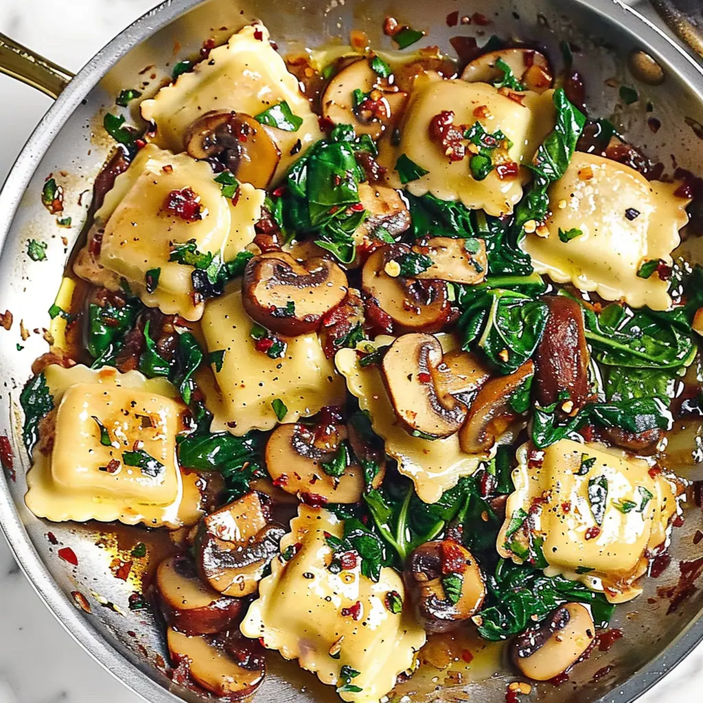 Mushroom Ravioli with Spinach - Recipes, Tasks & Tools