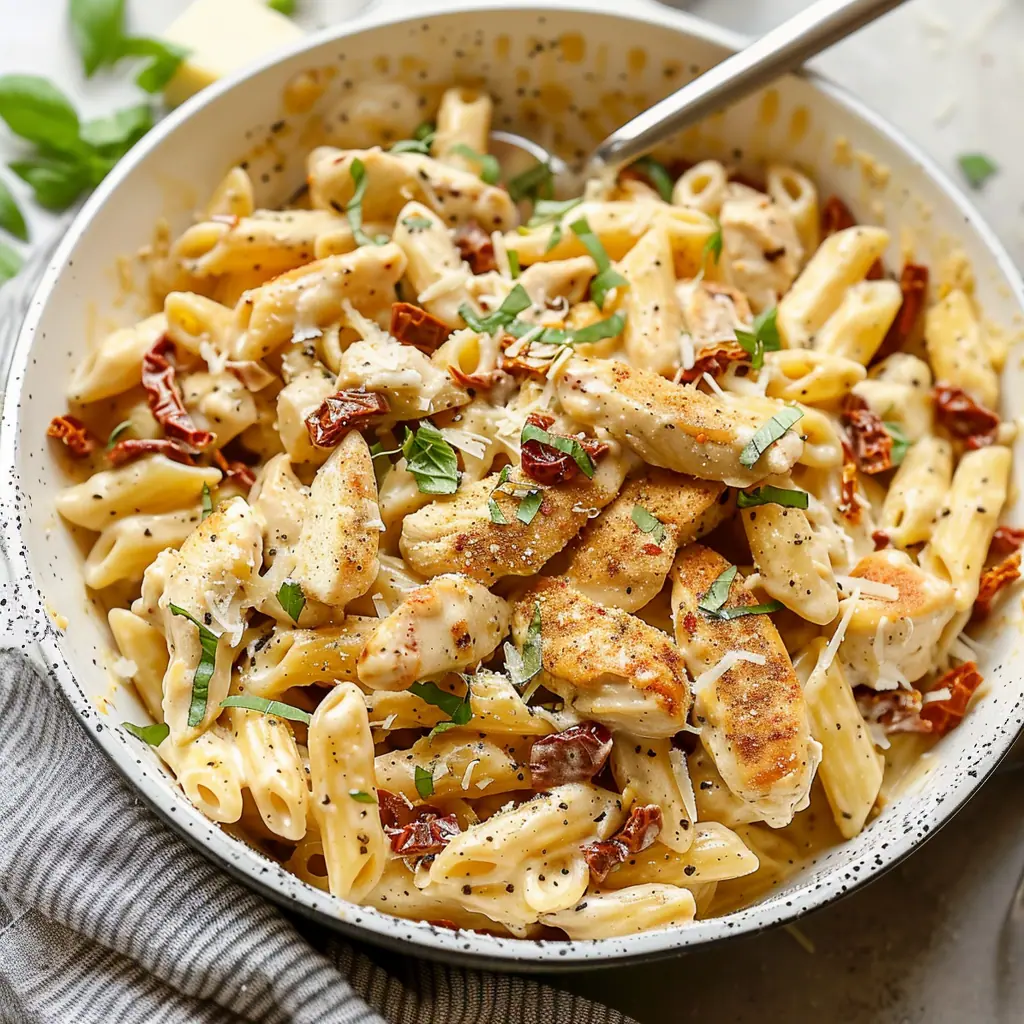 Romantic Chicken Alfredo with SunDried Tomatoes Recipes, Tasks & Tools