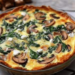 Spinach Mushroom Feta Crustless Quiche - Recipes, Tasks & Tools