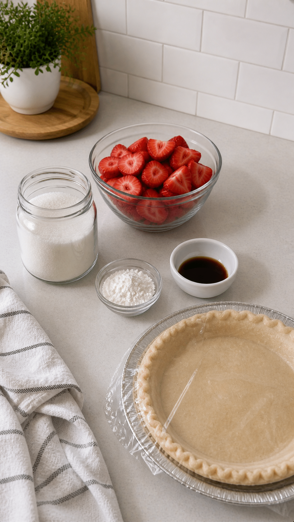 Strawberry hand pies prep setup