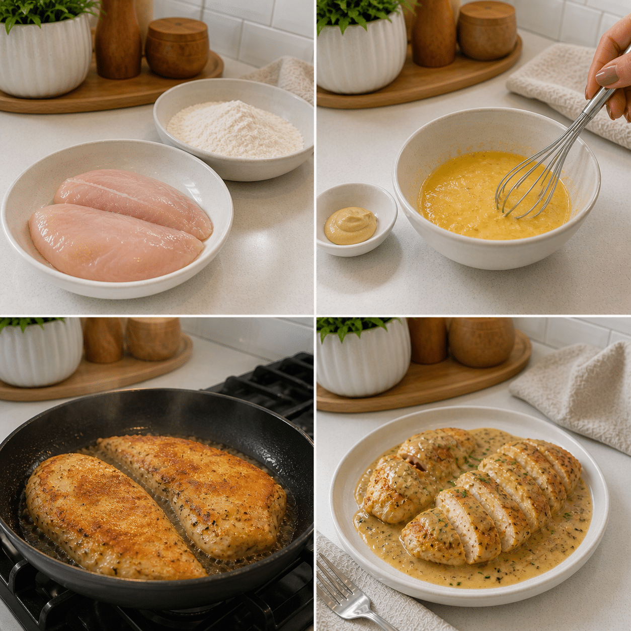 Initial prep: chicken and flour ready