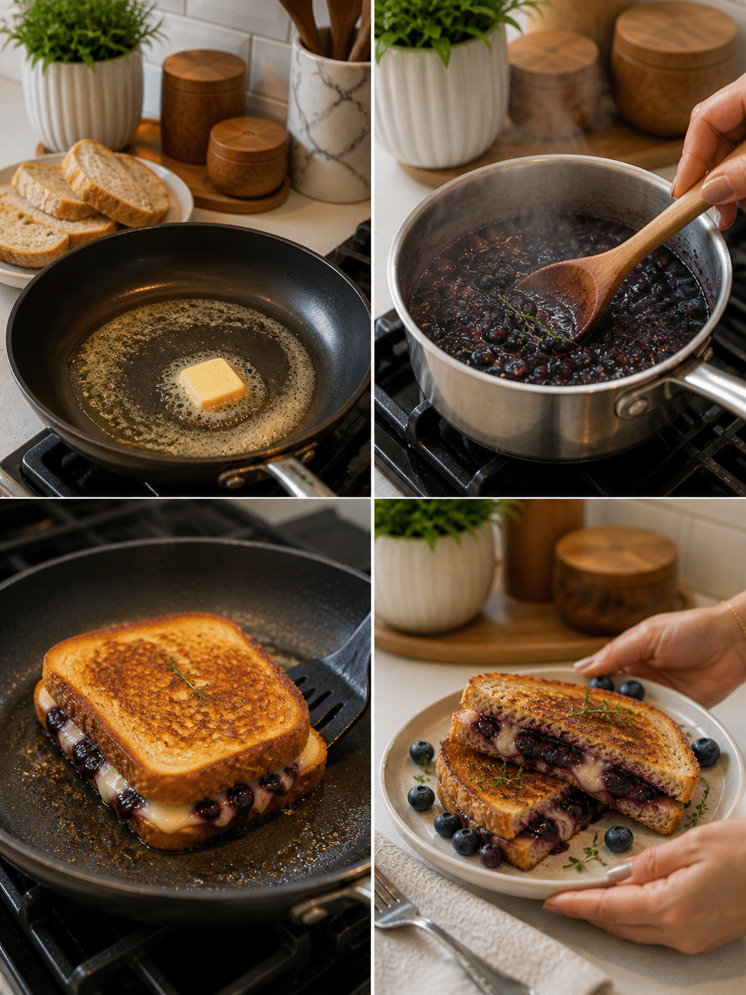 Prepping: butter melting, sourdough ready