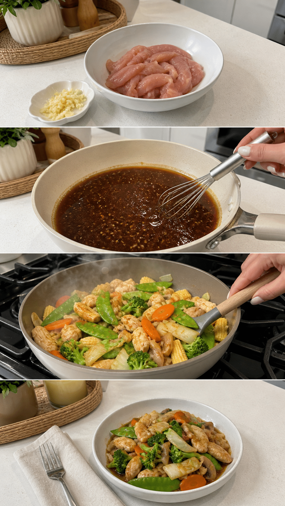 Sizzling chicken and veggies - keyword