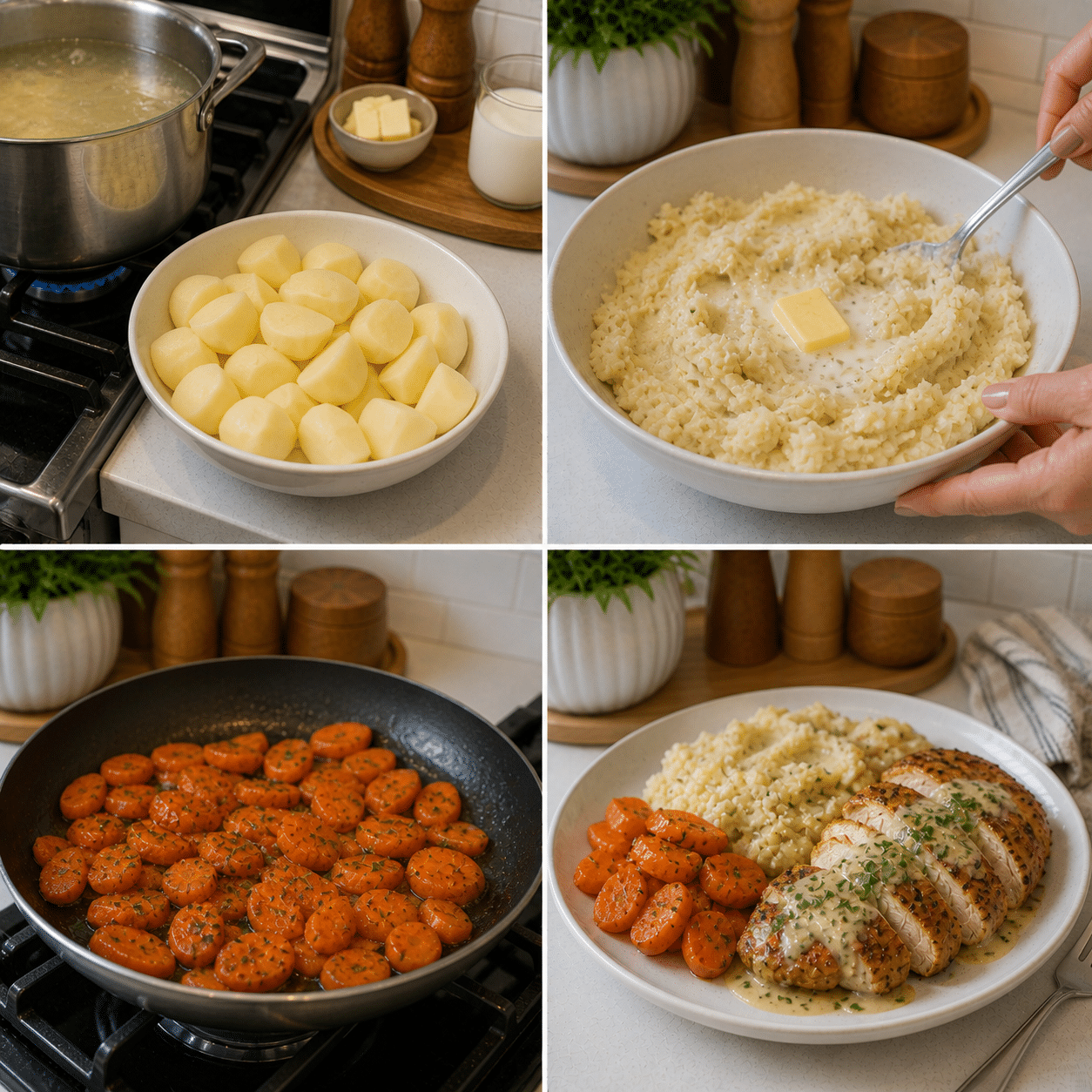 Mashed potatoes with milk and butter