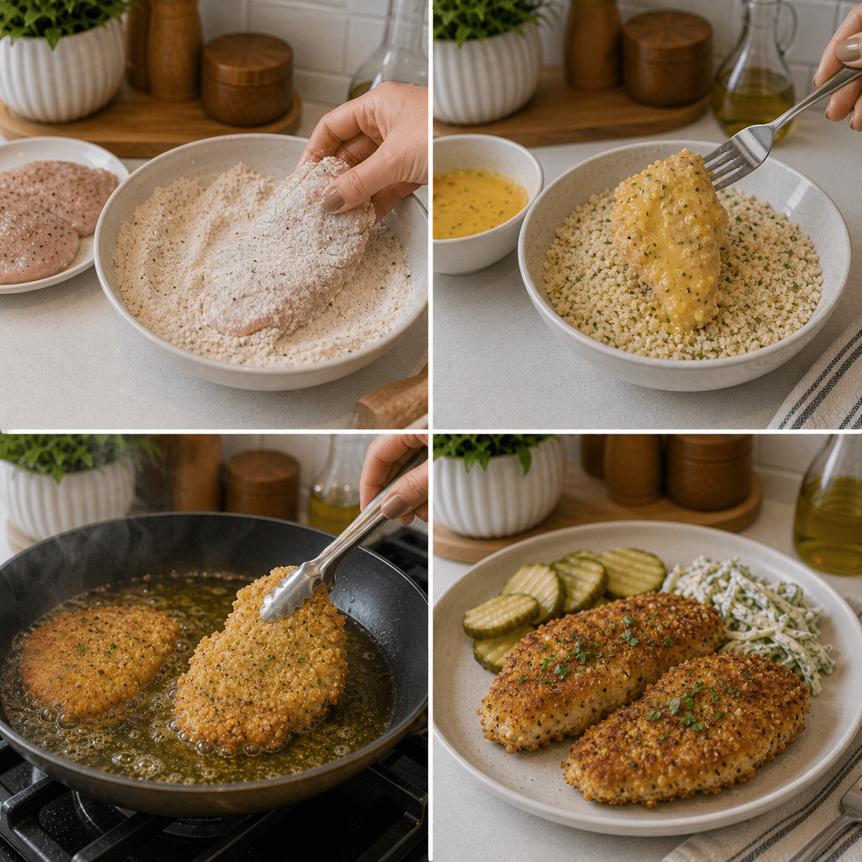 Dredging in flour-spice mix - keyword
