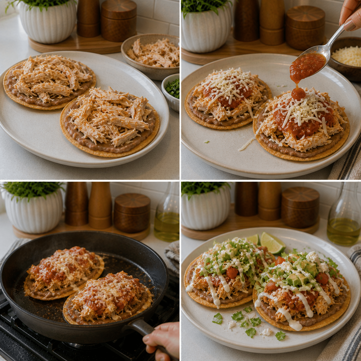 Tortillas and chicken layers with salsa - keyword