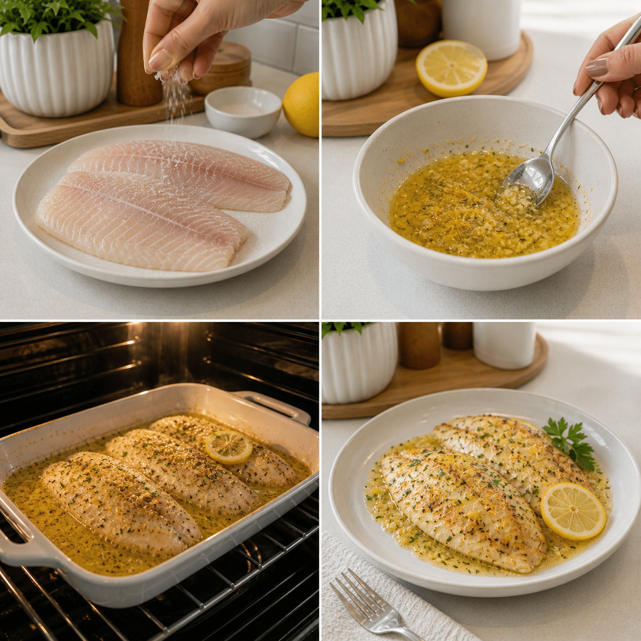 Tilapia prep panels collage - keyword