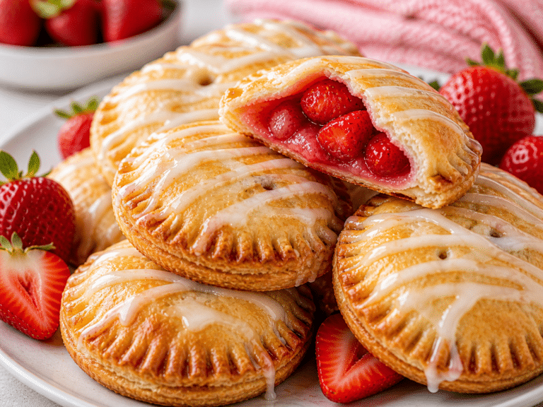 Air Fryer Strawberry Hand Pies on countertop