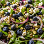 Blueberry Pistachio Spring Salad in home kitchen