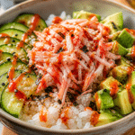 California Roll Sushi Bowls on clean countertop