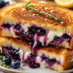 Crispy Blueberry Grilled Cheese dessert