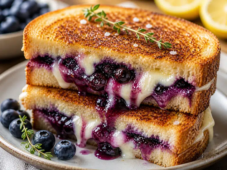 Crispy Blueberry Grilled Cheese dessert