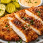 Crispy Dill Pickle Parmesan Chicken close-up