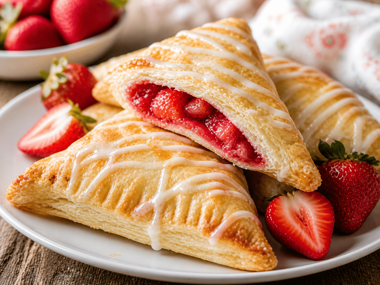 Easy Strawberry Hand Pies on plate